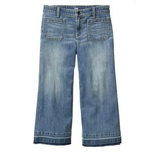 GAP Mid Rise Wide Leg Denim Culottes